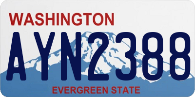 WA license plate AYN2388