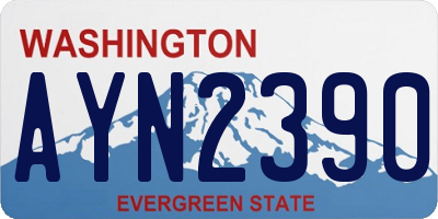 WA license plate AYN2390