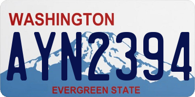 WA license plate AYN2394