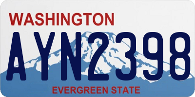 WA license plate AYN2398