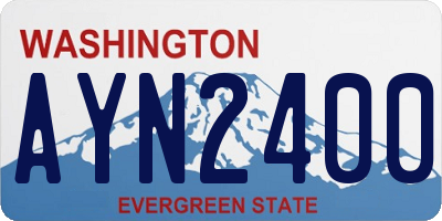 WA license plate AYN2400