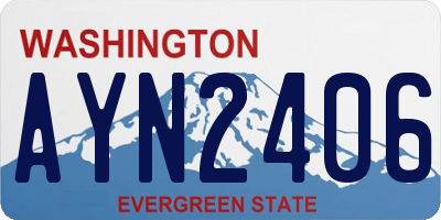 WA license plate AYN2406