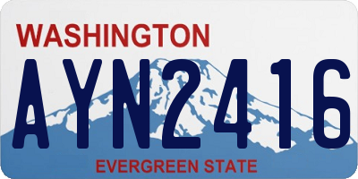 WA license plate AYN2416