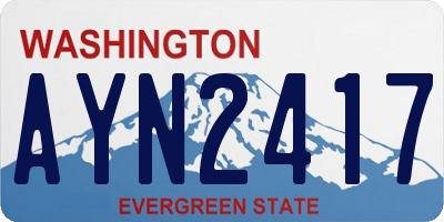 WA license plate AYN2417