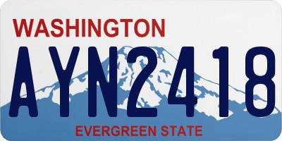WA license plate AYN2418
