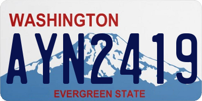 WA license plate AYN2419