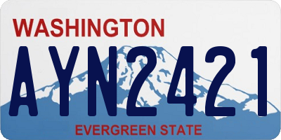 WA license plate AYN2421