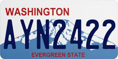 WA license plate AYN2422