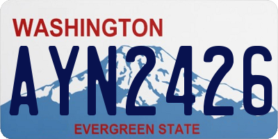 WA license plate AYN2426