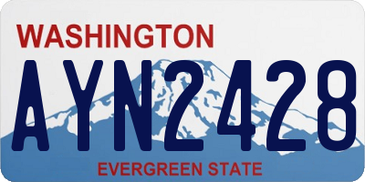 WA license plate AYN2428