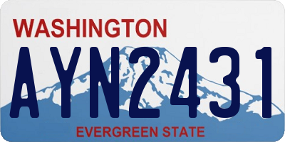 WA license plate AYN2431