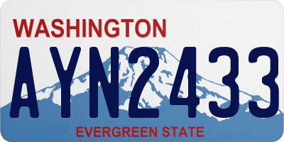 WA license plate AYN2433