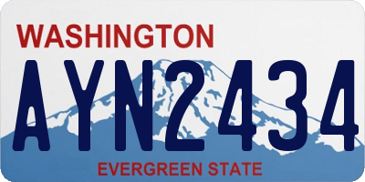 WA license plate AYN2434