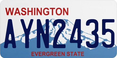 WA license plate AYN2435