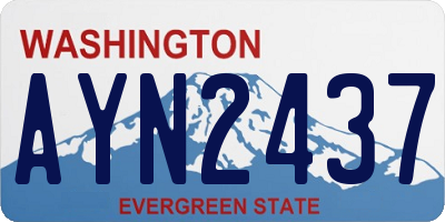 WA license plate AYN2437