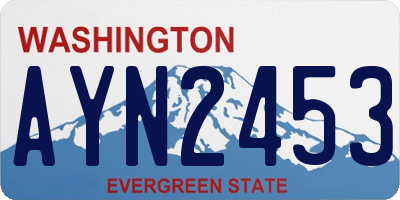 WA license plate AYN2453