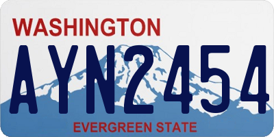 WA license plate AYN2454