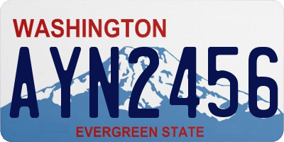 WA license plate AYN2456