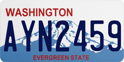WA license plate AYN2459