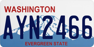 WA license plate AYN2466