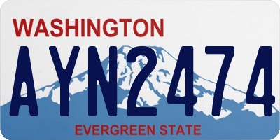 WA license plate AYN2474