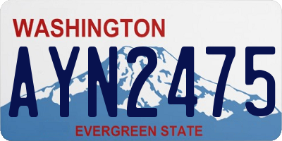 WA license plate AYN2475