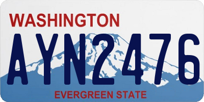 WA license plate AYN2476