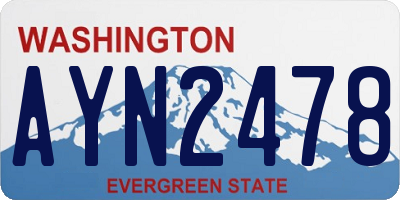 WA license plate AYN2478