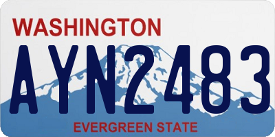 WA license plate AYN2483