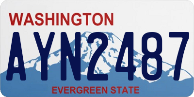 WA license plate AYN2487