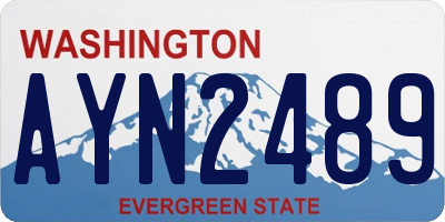 WA license plate AYN2489