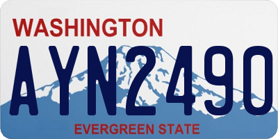 WA license plate AYN2490