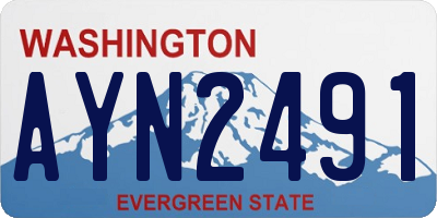 WA license plate AYN2491
