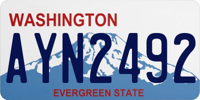 WA license plate AYN2492