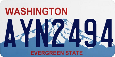 WA license plate AYN2494