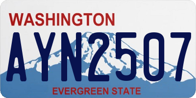 WA license plate AYN2507