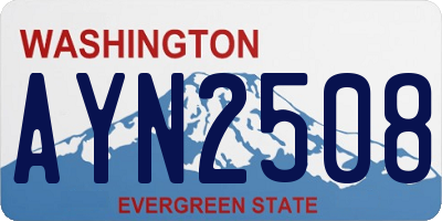 WA license plate AYN2508