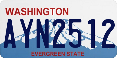 WA license plate AYN2512