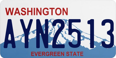WA license plate AYN2513