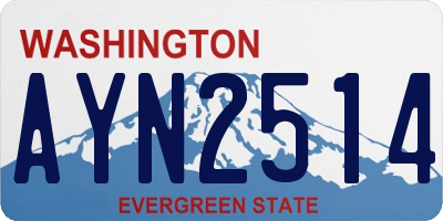 WA license plate AYN2514