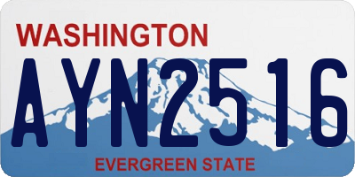 WA license plate AYN2516