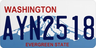 WA license plate AYN2518