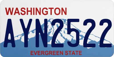 WA license plate AYN2522