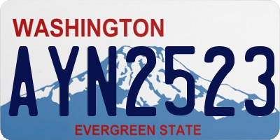 WA license plate AYN2523