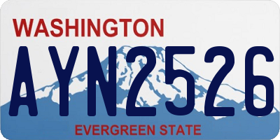 WA license plate AYN2526