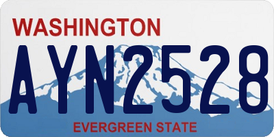 WA license plate AYN2528