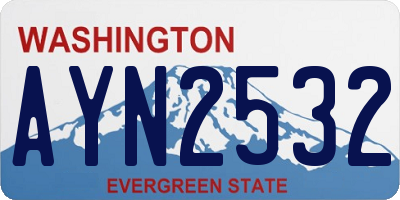 WA license plate AYN2532