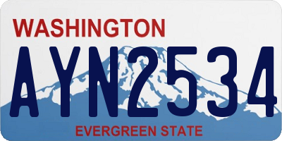 WA license plate AYN2534