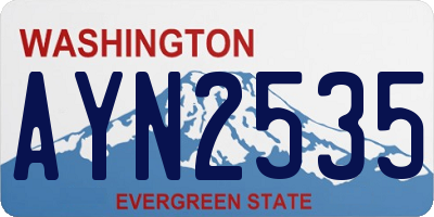 WA license plate AYN2535