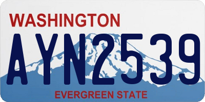 WA license plate AYN2539